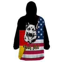 Personalised German American Heritage Day Wearable Blanket Hoodie German Shepherd Dog - Wonder Print Shop