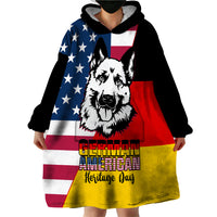 Personalised German American Heritage Day Wearable Blanket Hoodie German Shepherd Dog - Wonder Print Shop