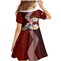Latvia Independence Day Family Matching Mermaid Dress and Hawaiian Shirt Latvijas White Wagtail With Daisy Flowers - Wonder Print Shop
