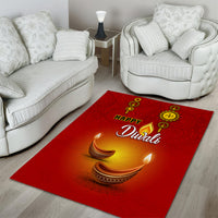 Diwali Festival Area Rug Diya With Paisley Pattern - Wonder Print Shop