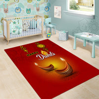 Diwali Festival Area Rug Diya With Paisley Pattern - Wonder Print Shop