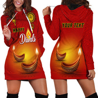 Personalised Diwali Festival Hoodie Dress Diya With Paisley Pattern - Wonder Print Shop