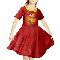 Personalised Diwali Festival Kid Short Sleeve Dress Diya With Paisley Pattern - Wonder Print Shop
