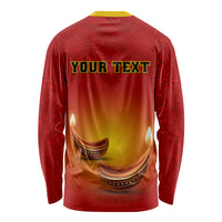Personalised Diwali Festival Long Sleeve Shirt Diya With Paisley Pattern - Wonder Print Shop