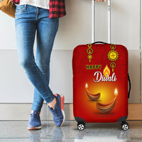 Diwali Festival Luggage Cover Diya With Paisley Pattern - Wonder Print Shop