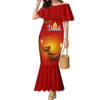 Personalised Diwali Festival Mermaid Dress Diya With Paisley Pattern - Wonder Print Shop