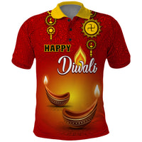 Personalised Diwali Festival Polo Shirt Diya With Paisley Pattern - Wonder Print Shop