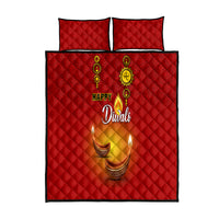 Diwali Festival Quilt Bed Set Diya With Paisley Pattern - Wonder Print Shop
