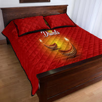 Diwali Festival Quilt Bed Set Diya With Paisley Pattern - Wonder Print Shop