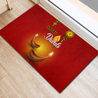 Diwali Festival Rubber Doormat Diya With Paisley Pattern - Wonder Print Shop