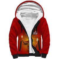 Personalised Diwali Festival Sherpa Hoodie Diya With Paisley Pattern - Wonder Print Shop
