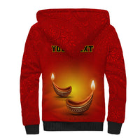 Personalised Diwali Festival Sherpa Hoodie Diya With Paisley Pattern - Wonder Print Shop