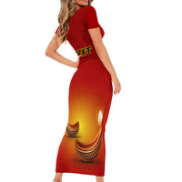 Personalised Diwali Festival Short Sleeve Bodycon Dress Diya With Paisley Pattern - Wonder Print Shop