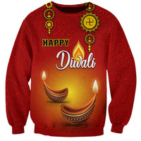 Personalised Diwali Festival Sweatshirt Diya With Paisley Pattern - Wonder Print Shop