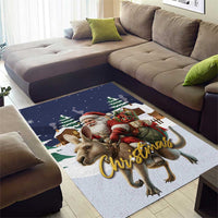 Kangaroo Australia Christmas Area Rug Xmas Pattern - Wonder Print Shop
