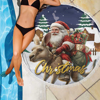 Kangaroo Australia Christmas Beach Blanket Xmas Pattern - Wonder Print Shop