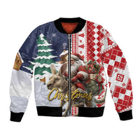 Kangaroo Australia Christmas Bomber Jacket Xmas Pattern - Wonder Print Shop