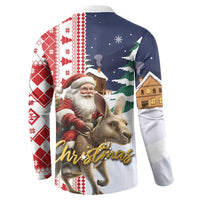 Kangaroo Australia Christmas Button Sweatshirt Xmas Pattern - Wonder Print Shop