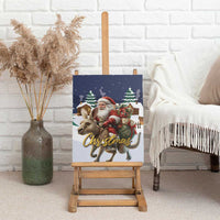 Kangaroo Australia Christmas Canvas Wall Art Xmas Pattern - Wonder Print Shop