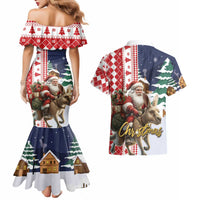 Kangaroo Australia Christmas Couples Matching Mermaid Dress and Hawaiian Shirt Xmas Pattern - Wonder Print Shop