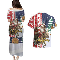 Kangaroo Australia Christmas Couples Matching Puletasi and Hawaiian Shirt Xmas Pattern - Wonder Print Shop