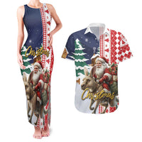 Kangaroo Australia Christmas Couples Matching Tank Maxi Dress and Hawaiian Shirt Xmas Pattern - Wonder Print Shop