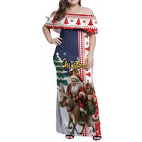 Kangaroo Australia Christmas Family Matching Off Shoulder Maxi Dress and Hawaiian Shirt Xmas Pattern - Wonder Print Shop