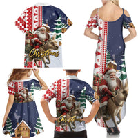 Kangaroo Australia Christmas Family Matching Summer Maxi Dress and Hawaiian Shirt Xmas Pattern - Wonder Print Shop