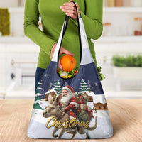 Kangaroo Australia Christmas Grocery Bag Xmas Pattern