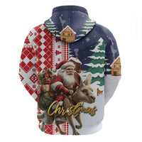 Kangaroo Australia Christmas Hoodie Xmas Pattern - Wonder Print Shop
