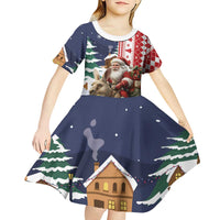 Kangaroo Australia Christmas Kid Short Sleeve Dress Xmas Pattern - Wonder Print Shop