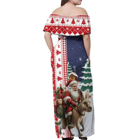 Kangaroo Australia Christmas Off Shoulder Maxi Dress Xmas Pattern - Wonder Print Shop