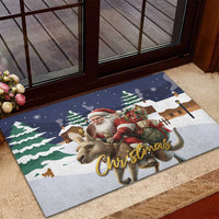 Kangaroo Australia Christmas Rubber Doormat Xmas Pattern - Wonder Print Shop