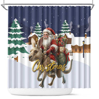 Kangaroo Australia Christmas Shower Curtain Xmas Pattern