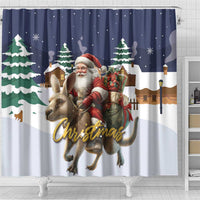 Kangaroo Australia Christmas Shower Curtain Xmas Pattern