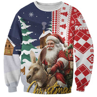 Kangaroo Australia Christmas Sweatshirt Xmas Pattern - Wonder Print Shop
