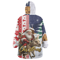 Kangaroo Australia Christmas Wearable Blanket Hoodie Xmas Pattern - Wonder Print Shop