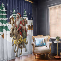 Kangaroo Australia Christmas Window Curtain Xmas Pattern - Wonder Print Shop