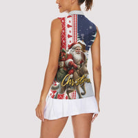 Kangaroo Australia Christmas Women Sleeveless Polo Shirt Xmas Pattern - Wonder Print Shop