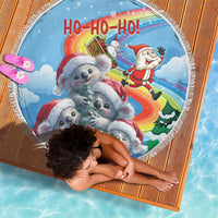 Australia Koala Christmas Beach Blanket Santa Claus Ho Ho Ho - Wonder Print Shop