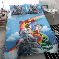 Australia Koala Christmas Bedding Set Santa Claus Ho Ho Ho - Wonder Print Shop
