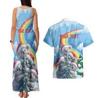 Personalised Australia Koala Christmas Couples Matching Tank Maxi Dress and Hawaiian Shirt Santa Claus Ho Ho Ho - Wonder Print Shop