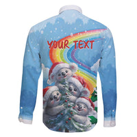 Personalised Australia Koala Christmas Family Matching Long Sleeve Bodycon Dress and Hawaiian Shirt Santa Claus Ho Ho Ho - Wonder Print Shop