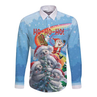Personalised Australia Koala Christmas Long Sleeve Button Shirt Santa Claus Ho Ho Ho - Wonder Print Shop