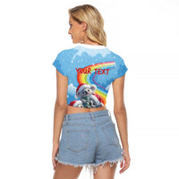 Personalised Australia Koala Christmas Raglan Cropped T Shirt Santa Claus Ho Ho Ho - Wonder Print Shop