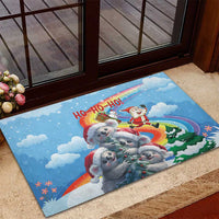 Australia Koala Christmas Rubber Doormat Santa Claus Ho Ho Ho - Wonder Print Shop
