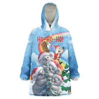 Personalised Australia Koala Christmas Wearable Blanket Hoodie Santa Claus Ho Ho Ho - Wonder Print Shop