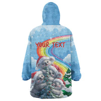 Personalised Australia Koala Christmas Wearable Blanket Hoodie Santa Claus Ho Ho Ho - Wonder Print Shop