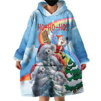 Personalised Australia Koala Christmas Wearable Blanket Hoodie Santa Claus Ho Ho Ho - Wonder Print Shop