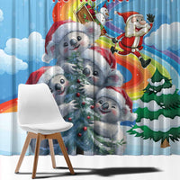 Australia Koala Christmas Window Curtain Santa Claus Ho Ho Ho - Wonder Print Shop